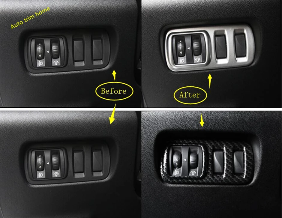 

Head Light Lamp Switch Button Panel Decoration Frame Cover Trim Fit For Renault Kadjar 2016 - 2022 Car Accessories