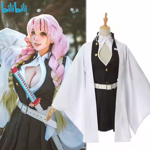 Demon Slayer Kimetsu No Yaiba Anime Kimono Kanroji Mitsuri Cosplay Costume Kisatsutai Uniform Women Halloween Clothes