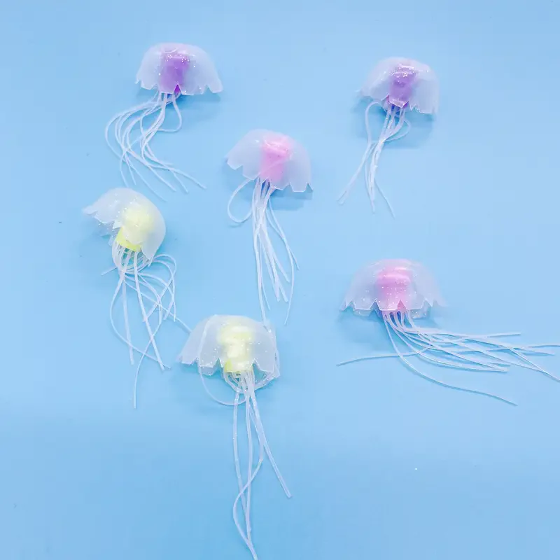 3pcs/6pcs Fish Tank Landscape Simulation Jellyfish Decoration Silicone