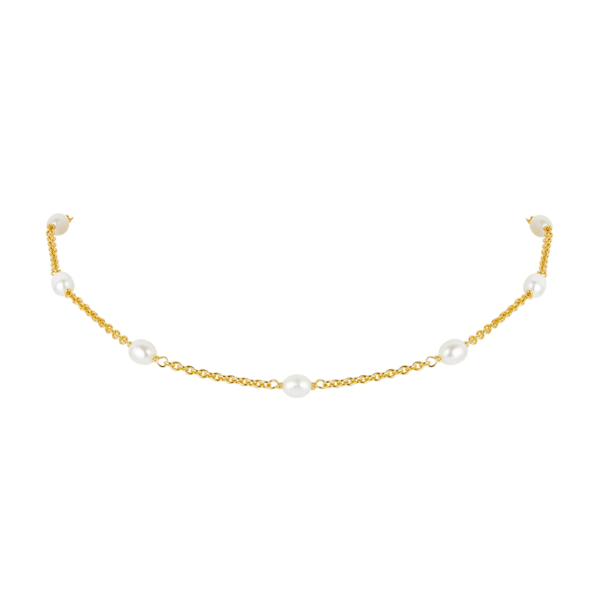 2023 Fashion Jewelry 18K Gold Plated S925 Sterling Silver Necklace Pearl Necklace for Women