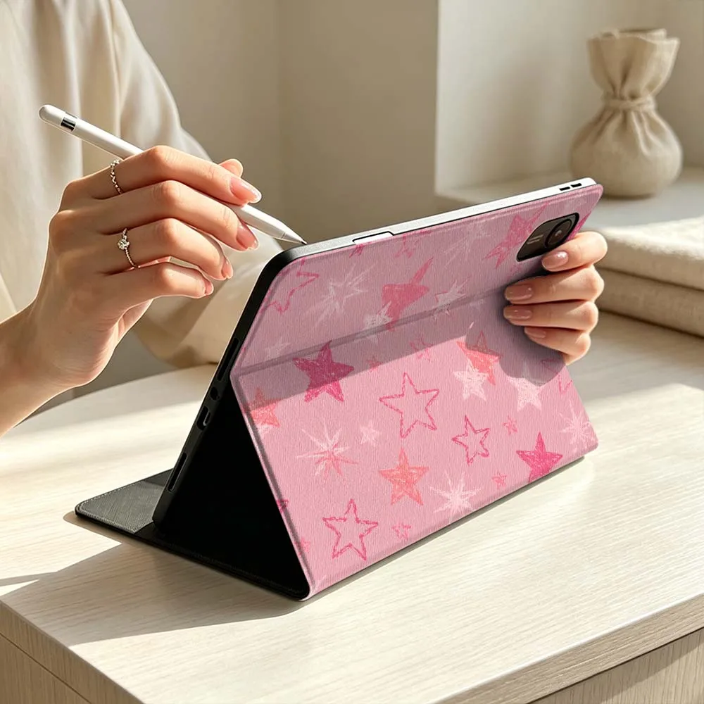 Minimalist Red Star Pattern For Xiaomi Mi 8 7 6 5 Mini Ultra Pro Redmi Pad Pro SE 2 Poco Pad Soft Pen Tray Tablet Case