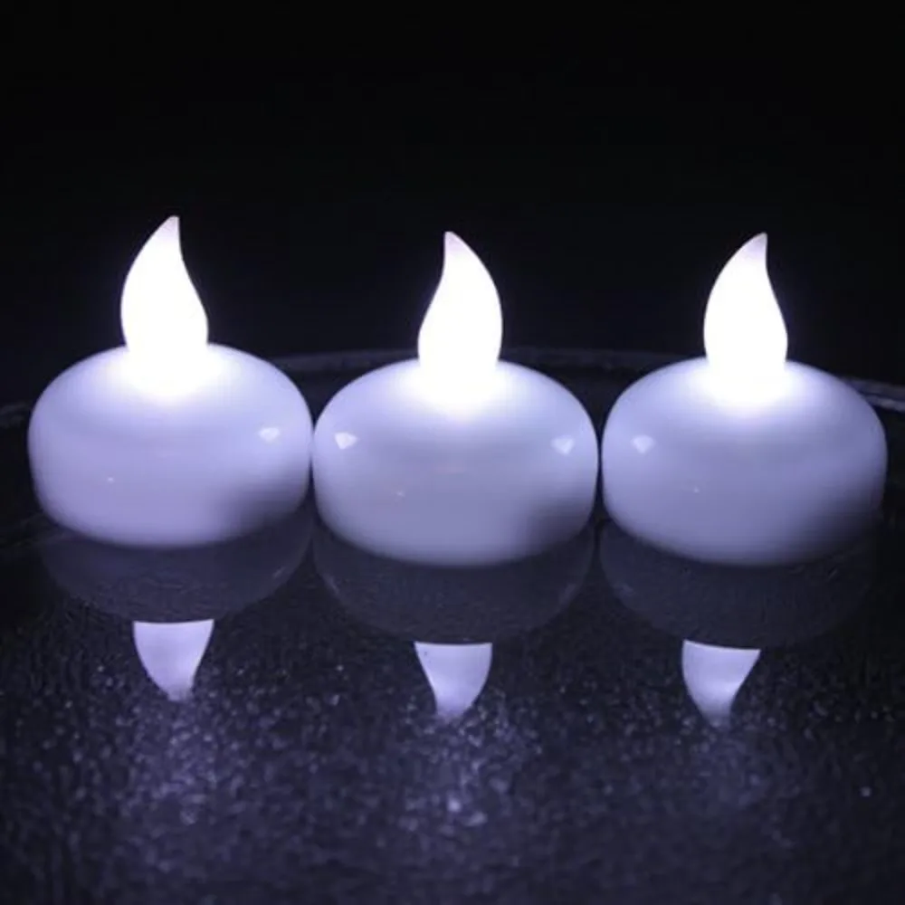 Floating LED Tea Light Flicke Electronic LED Candle Battery Powered Floating On Water Tealight For Wedding Party Decor
