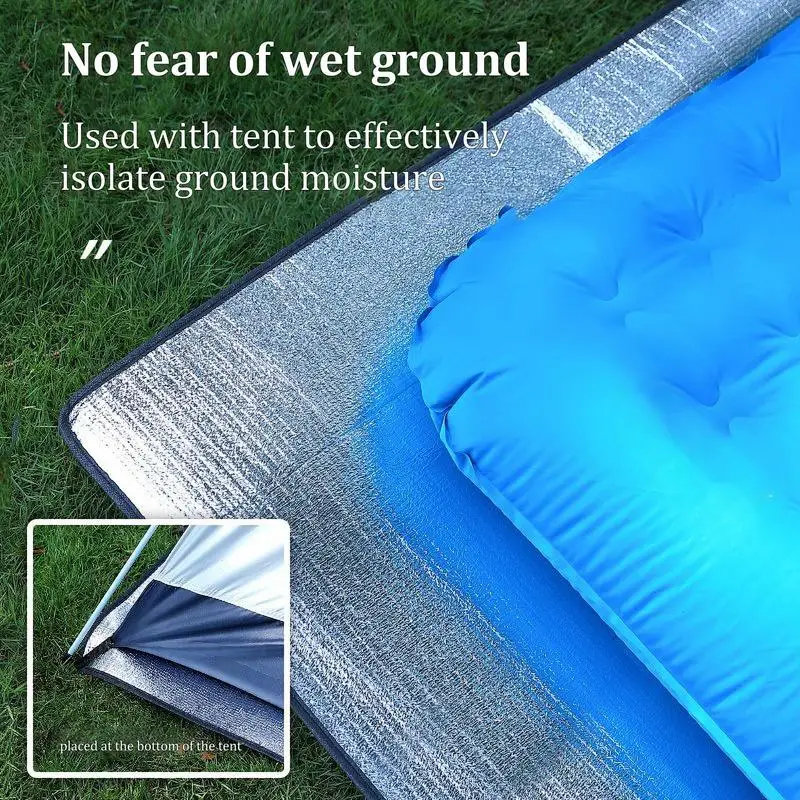 Tent Floor Mat Aluminum Foil Camping Pad Insulating Thermal Camping Mat Waterproof Sleeping Tent Pad For Outdoor Beach Tent Tour