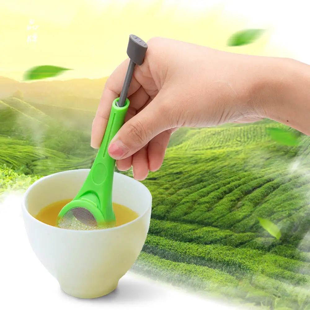 100pcs Tea Infuser Built-in plunger Healthy Intense Flavor Reusable Tea bag Plastic Tea&Coffee Measure Swirl Steep Stir&Press