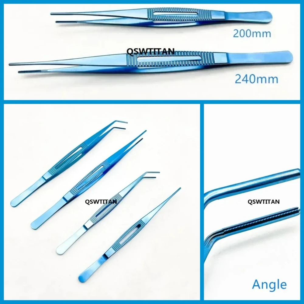 Titanium Vascular Pliers Forceps Eyelid Tools Cardiac Dissecting Forceps Flat Handle Damage-free Surgical Tweezers