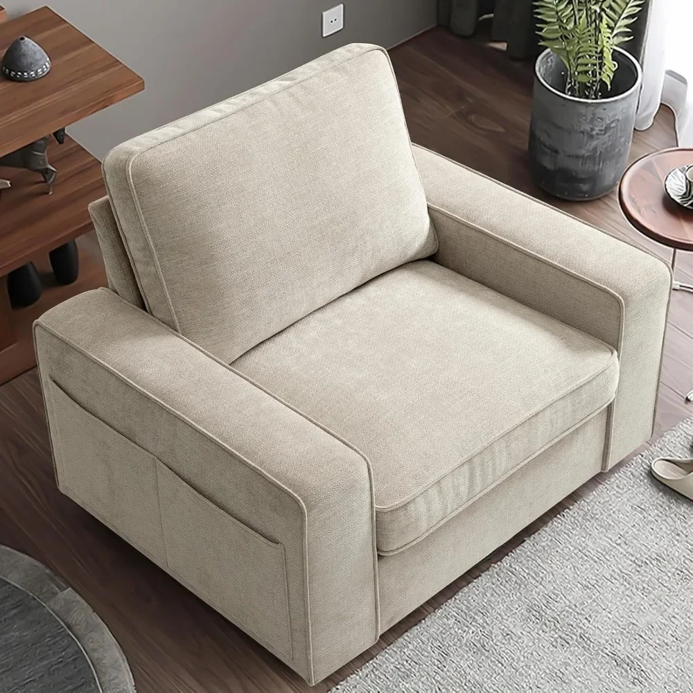 

# L Rotating Decorative Chair in The Living Room, Equipped with Soft and Breathable Filling and Extra Wide Armrests,detachable