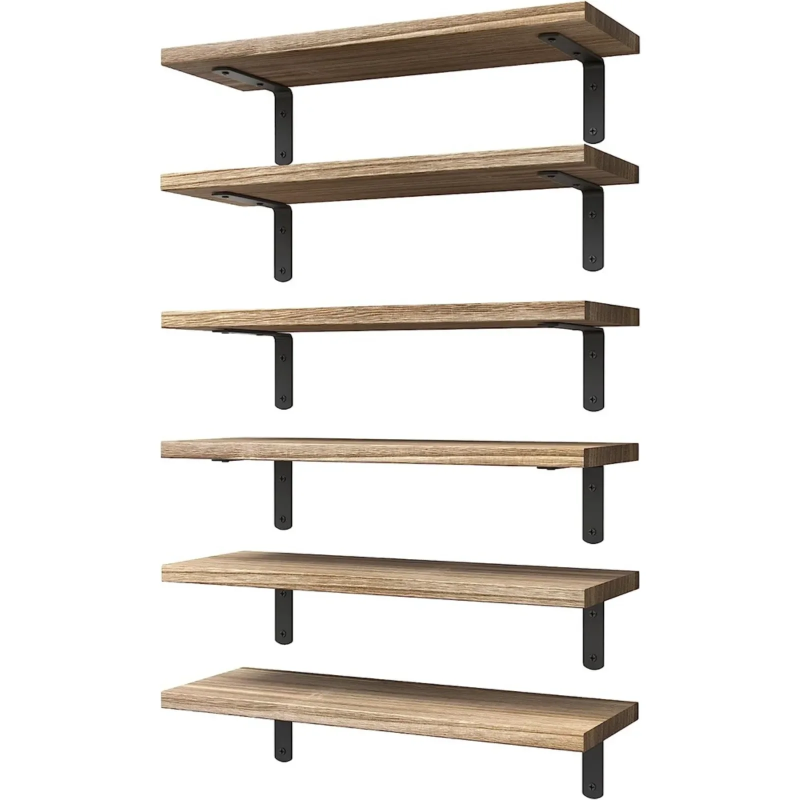 US 6 pack Rustic Wood Floating Shelves for Wall Decor Farmhouse Shelf for Bedroom
