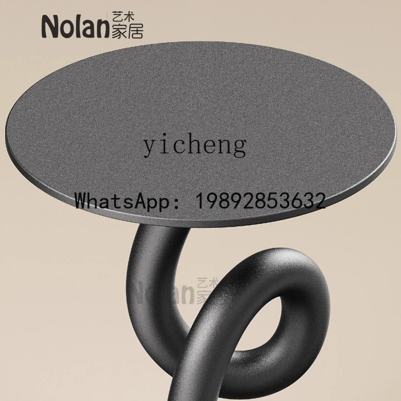 X1  small coffee table, living room home corner table, special-shaped metal balcony, twisted wrought iron edge table