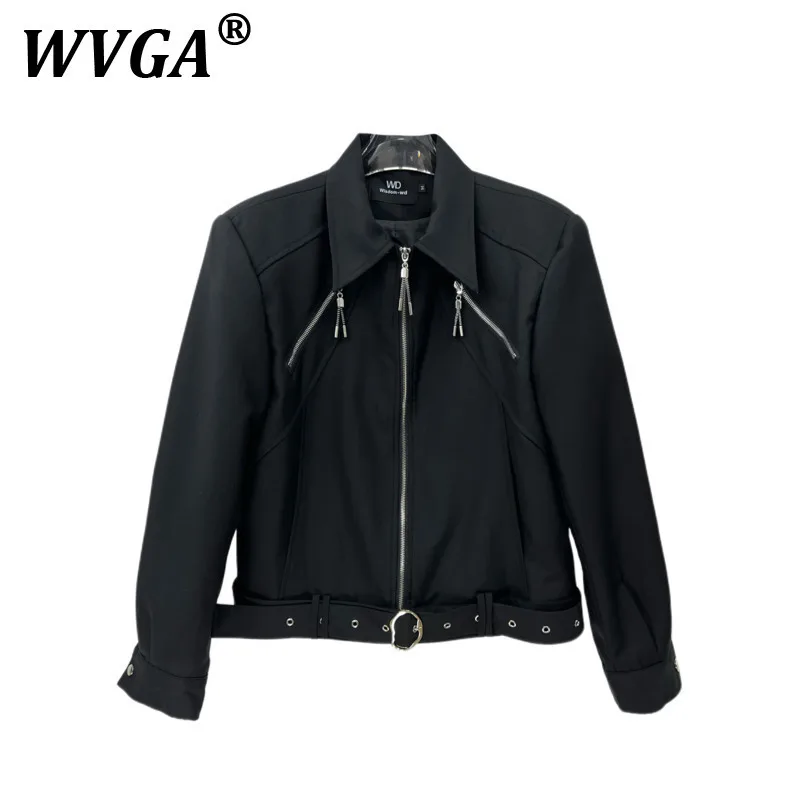 

WVGA Short Coats New Men's Spring Autumn Tide High Street Trendy Zipper Padded Shoulder Niche Chic Casual Jackets Ins Y2K W11087