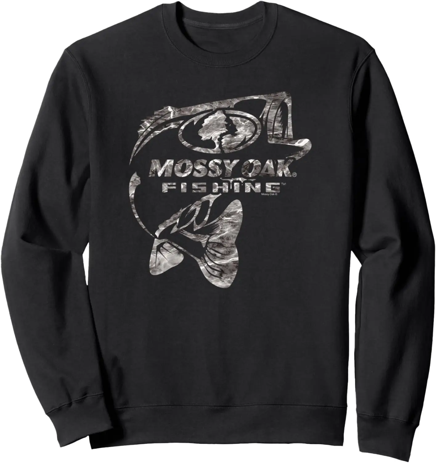 Mossy Oak Fishing Bass Open Water Classic Grey Logo Sweatshirt