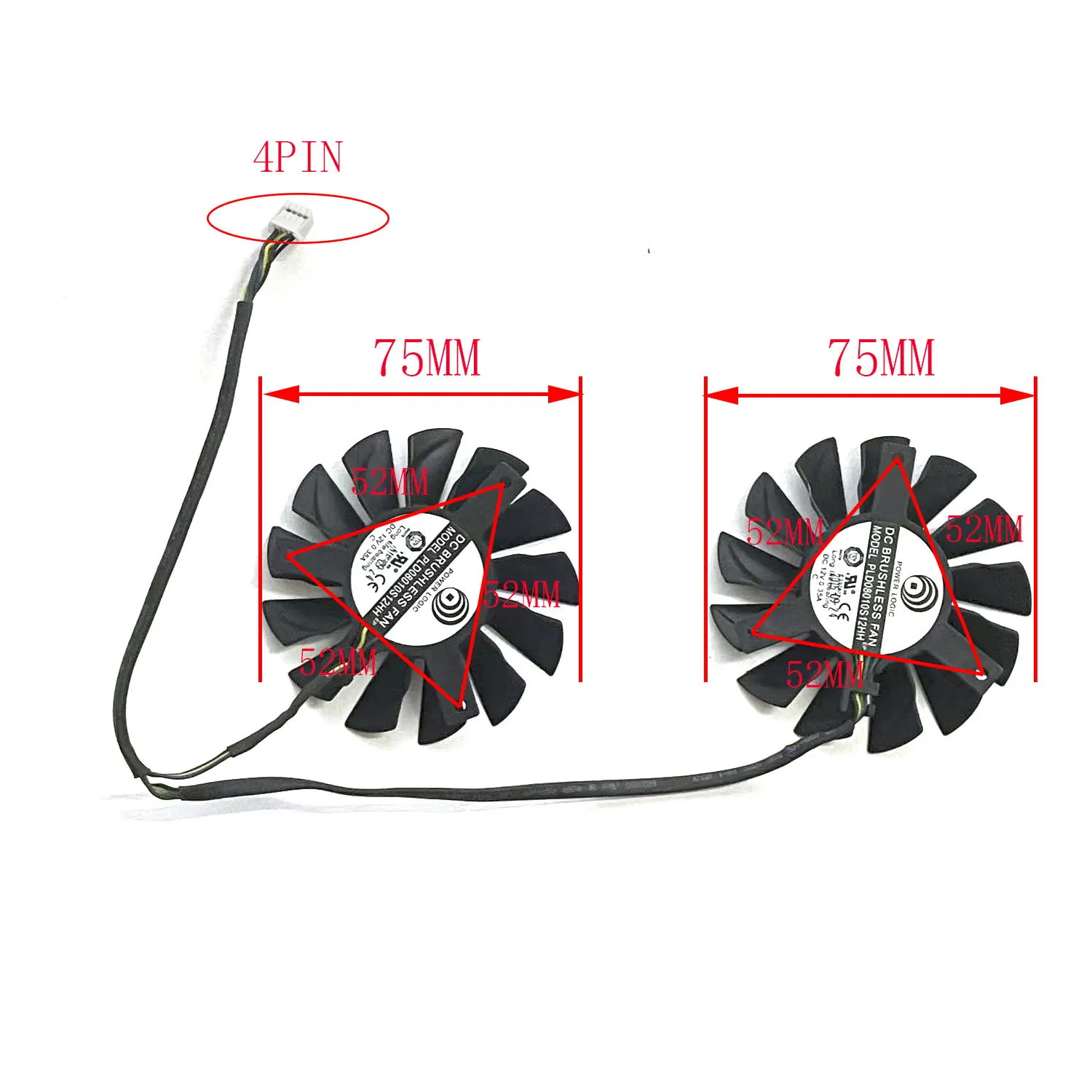 Новый вентилятор для графического процессора PLD08010S12HH PLD08010B12HH 75 мм 4 контакта для MSI N660 660TI 650 650TI R6950 HD6950
