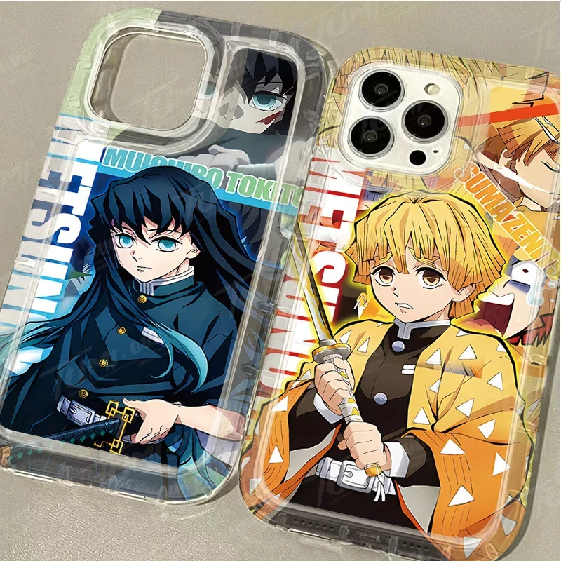 Anime Demons Slayers Phone Case for Oppo Reno10 Reno8 Reno7 Reno6 Reno5 Z T Pro Plus 4G 5G Airbag Anti Fall Clear Back Cover