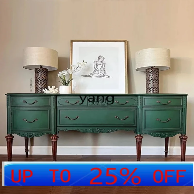 

LH retro solid wood porch cabinet American entrance hall entrance rack living room decoration