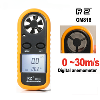 LEC Digital Anemometer Portable Anemometro Thermometer GM816 RZ Wind Speed Meter Windmeter 30m/s LCD -10~45C Temperature Tester