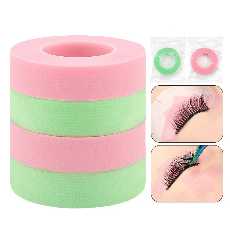 5 Pcs Breathable Eyelash Pink Green PE Tape Under Eye Pads False Lashes Patch Eyelash Extension Tape Makeup Tools