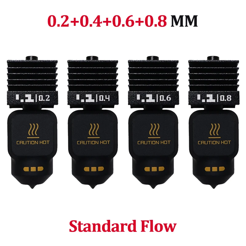 Upgrade P2S/X2D Hotend für Bambu Lab X2D Standard Flow Hotend – Hochwertiger Druck, abnehmbare Düse 0.2 0.4 0.6 0.8 Hotend-Kit