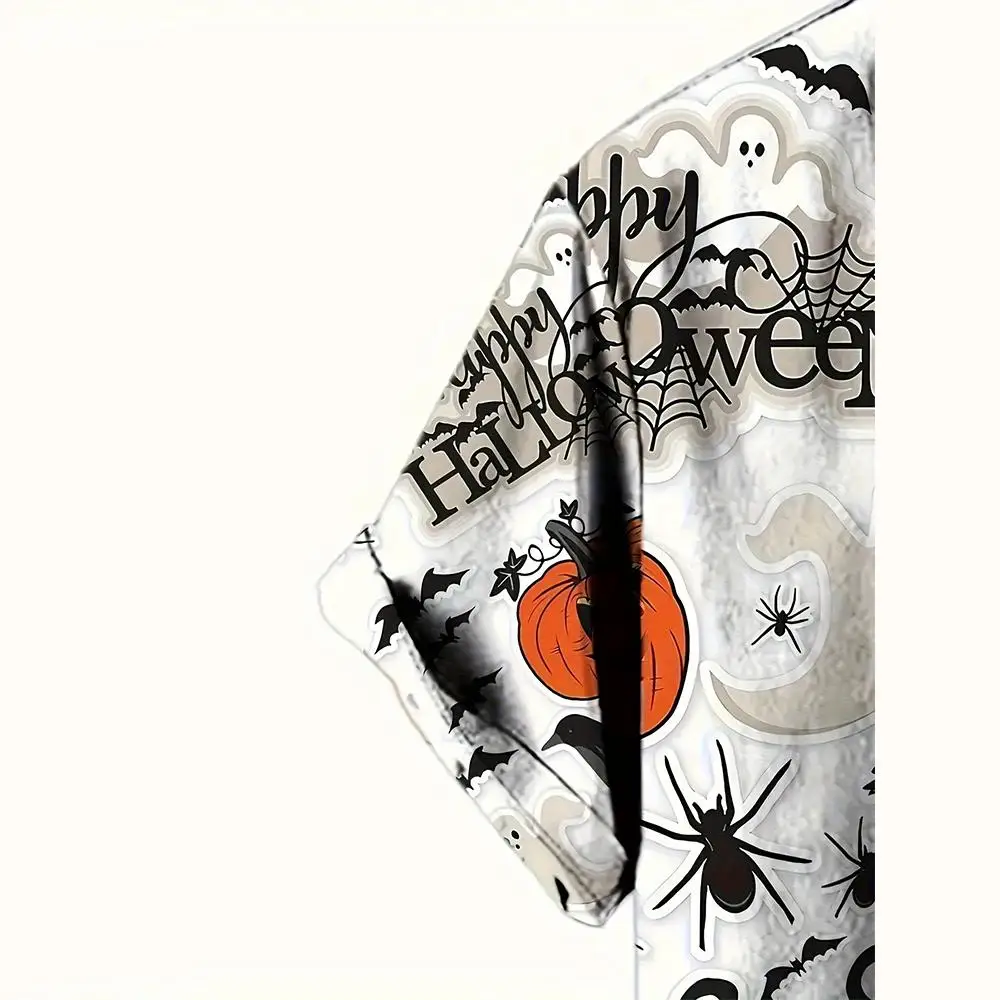 Halloween Festival Street Fashion Trend Shirt Horror Pumpkin 3D Printed Short Sleeve Tops Unisex Party Casual Breathable Blouse