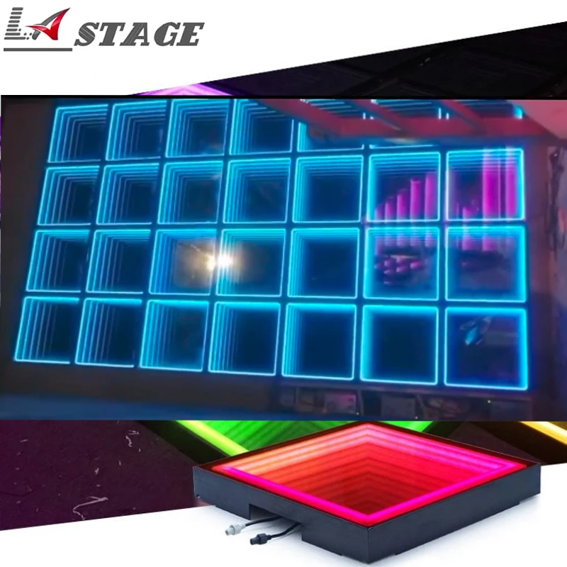 New Arrivals Colorful RGB Outdoor/Indoor Mirror LED Neon Disco Dance Floor Tiles Dancing Panels