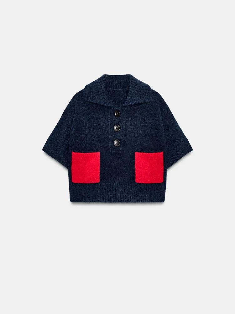 Malha Doce e Estilosa de Manga Curta Versátil Simples Nova Chegada Outono 2025 Moda Fena mata com Padrão t