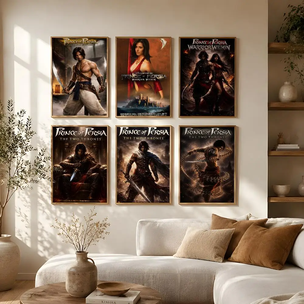 Game Prince of Persia Poster Self-Adhesive HD Mural Wall Decals, Living Room Bedroom Home Decor Gift