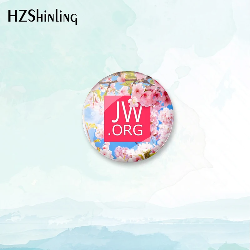 JW.ORG-broche de insignia Floral para mujer, alfileres de decoración de mochila, joyería redonda, regalo, novedad de 2023