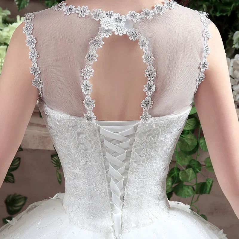 Abito da sposa personalizzato Abiti da ballo con lacci da sposa Abiti da sposa ricamati Nuovi abiti taglie forti Vestido De Novia