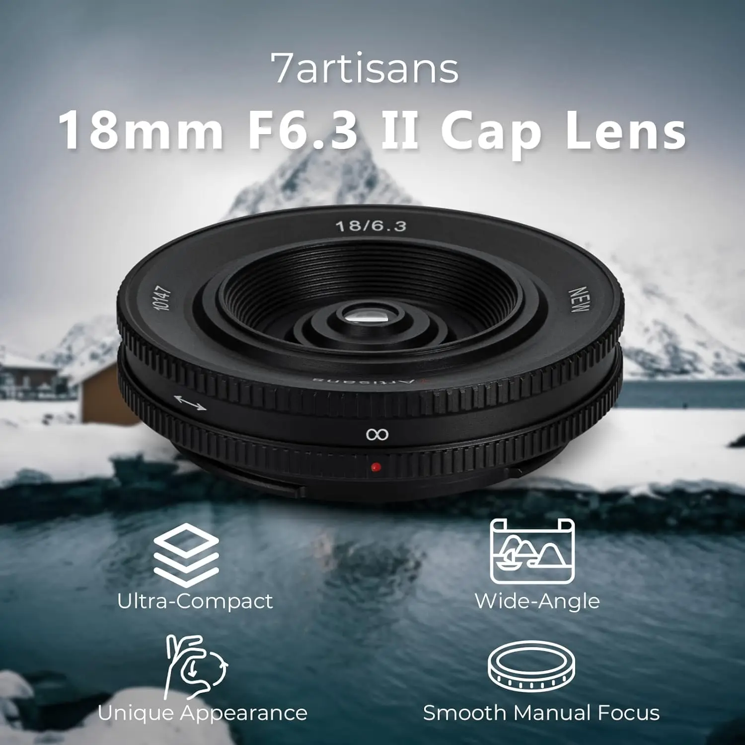 7artisans 18mm F6.3 Mark II Ultra-thin APS-C Manual Prime Lens for Sony E Fujifilm FX Nikon Z Panasonic Olympus M4/3 Canon EF-M