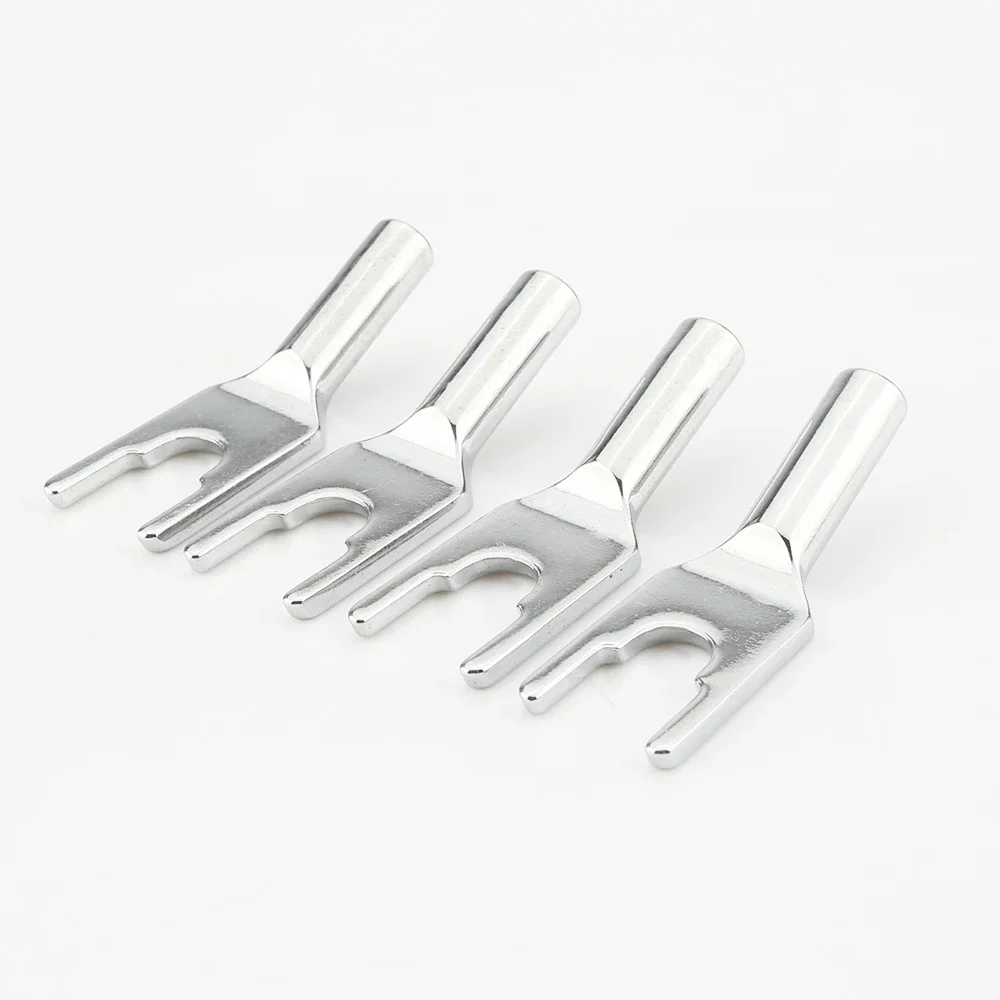 

4pcs Audiocrast Rhodium plated spade Adapter Banana adapter to spade Rhodium plated Speaker cable adapter