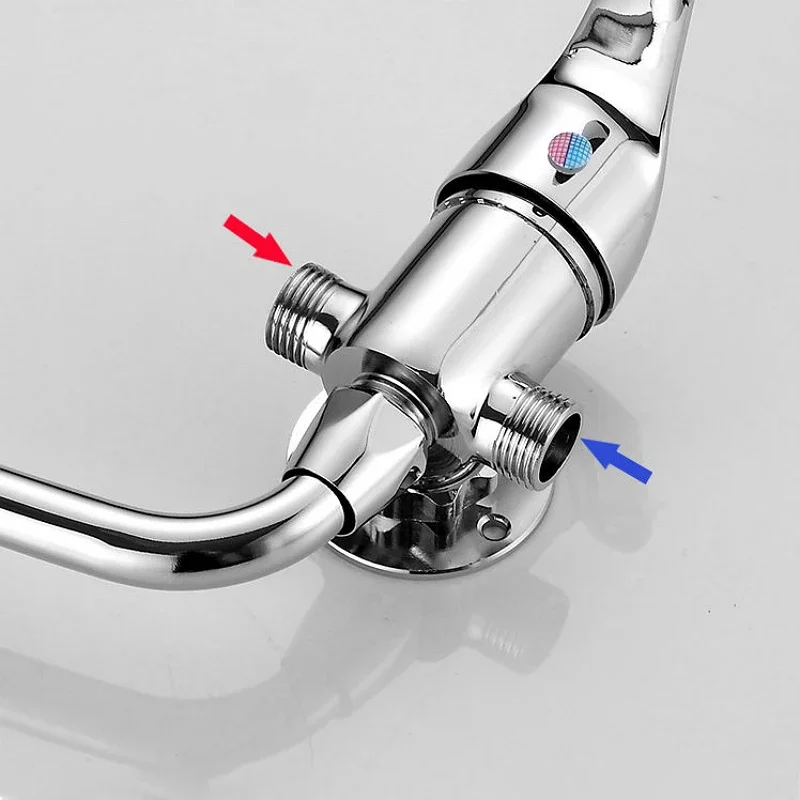 Wall Extra Long Spout Kitchen Sink Faucet Hot Cold Washbasin Mixer Water Tap Surface Mounted Balcony Laundry Mop Pool Swivel Tap