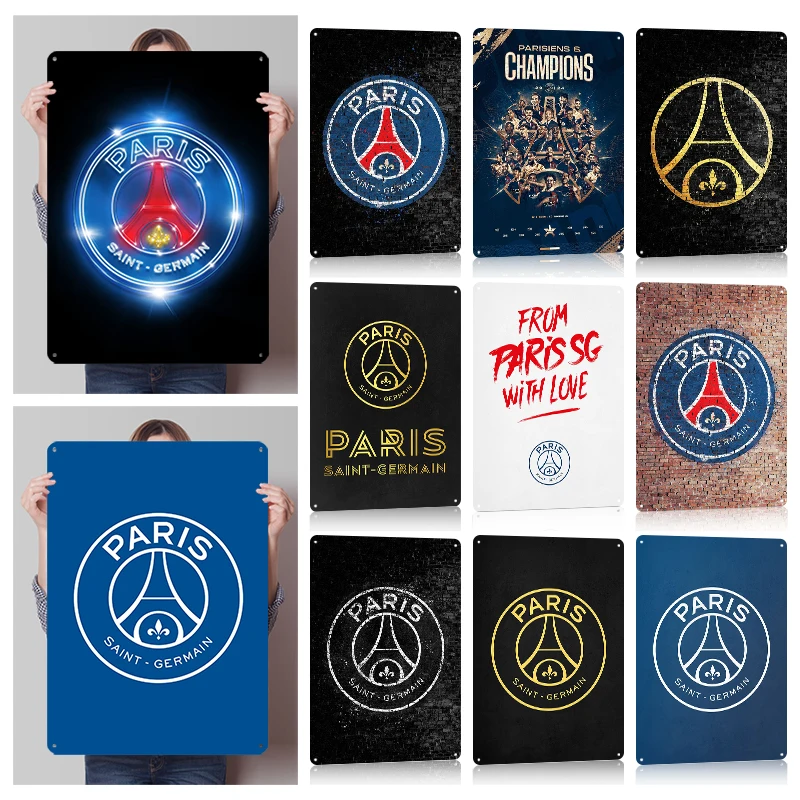 Pôsteres impressos psg, arte de parede personalizável, vintage, retrô, metal, estanho, para homem, caverna, estética, decoração de quarto, gamer, casa