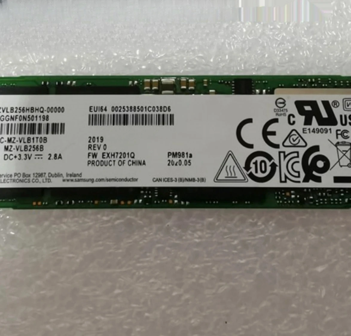 б/у твердотельный накопитель с протоколом NVMe PM981a 256G512G1TB M.2 2280