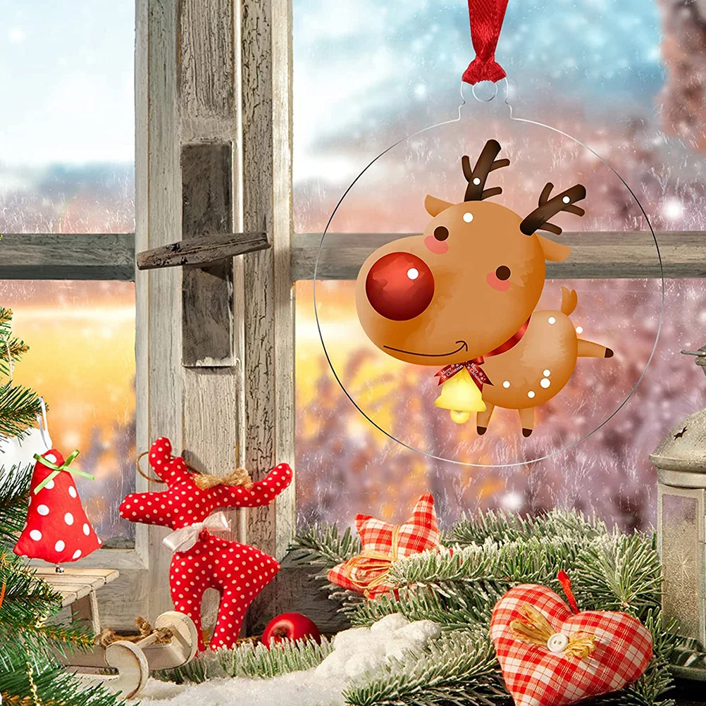 

36 Pcs Christmas Tree Decoration Round Acrylic Board Sublimation Blanks Xmas Hanging Signs Transparent DIY Sewing Accessories