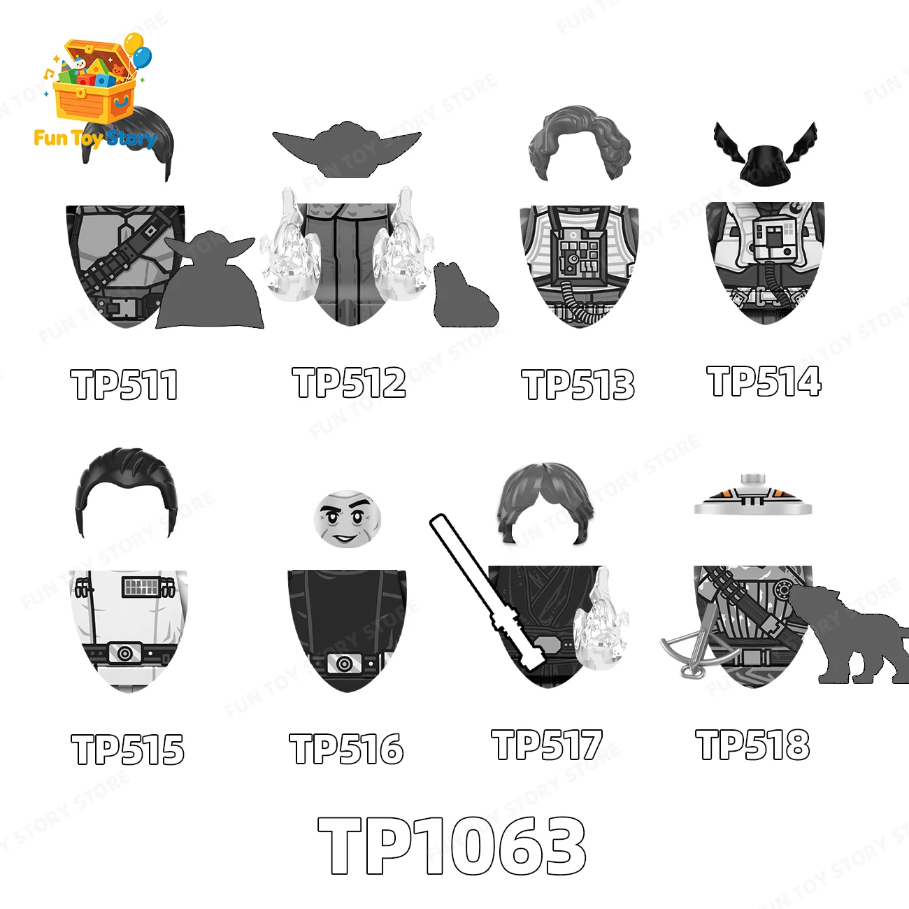 Image of TP1063, Bausteinpuppen zum Zusammenbauen, Sammlerstück für TV-Enthusiasten, kompatibel mit Drittanbietern, ein Geschenk zum Verschenken