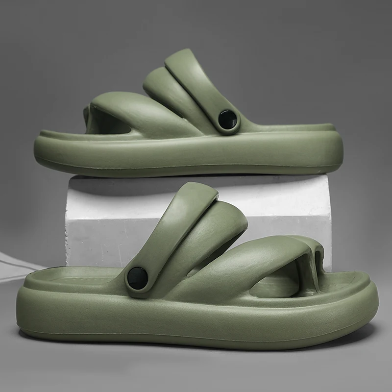 

Outdoor Beach Flip Flops Men's Shoes Beach Platform Slides Men Non-Slip with Heel Strap Sandals Trend Original Shoes