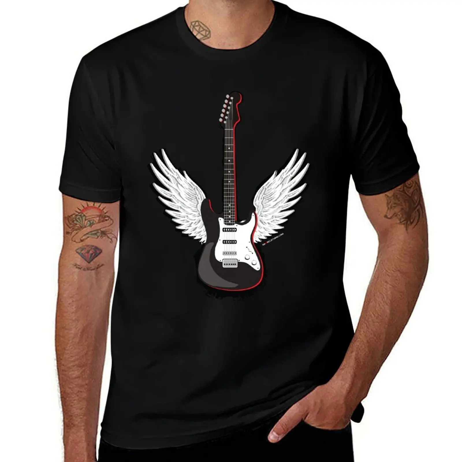 

Winged Guitar T-Shirt cotton t shirt man man tshirt man t shirts for men T-Shirt