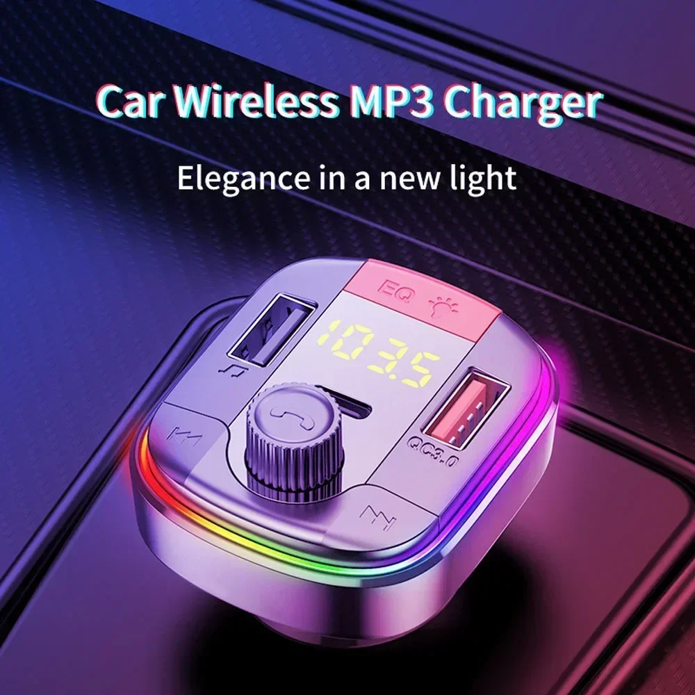 Car MP3 Player BT FM Transmitter Radio Receiver PD/USB Charger Hands-Free Calling Support U-Disk Playback Voltage Display Music