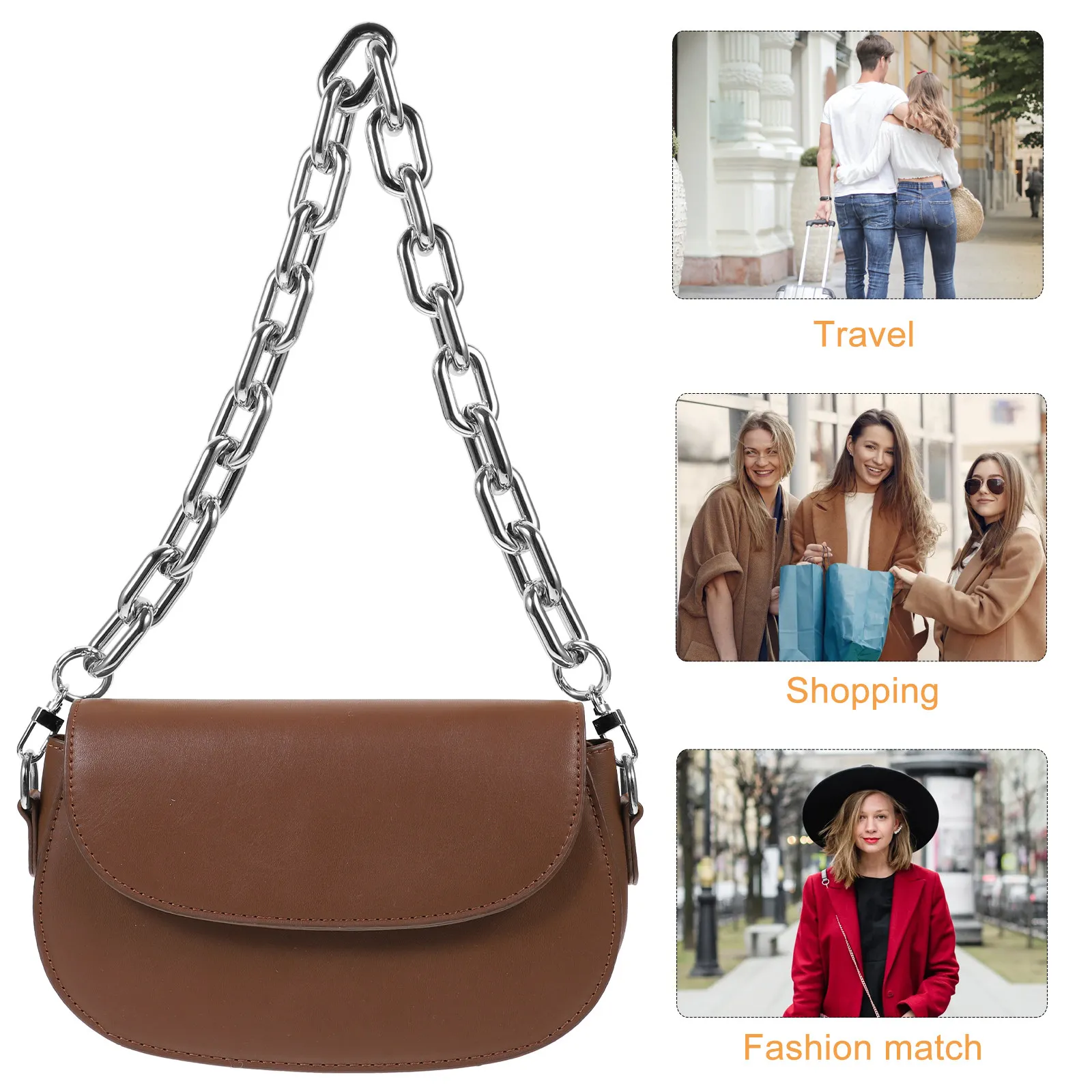 Durable Acrylic Purse Chain Strap Replacement for Shoulder Bag Handbag Detachable Bag Chain Gold Silver Colors