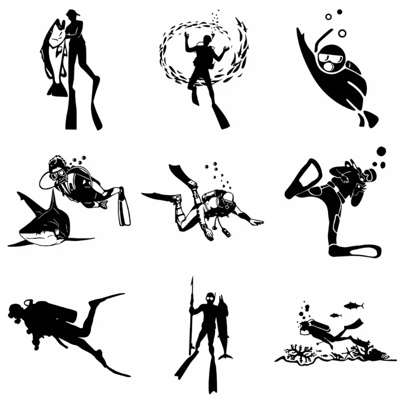 Fishing, diving, guns, Soviet Union, fun car vinyl stickers, decorations