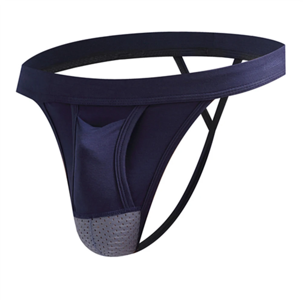 

Breathable Men Thong Underwear Low Waist G-String Breathable Pouch Panties Color Matching Pattern Comfortable Fit