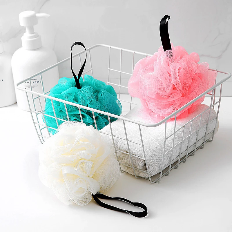 

Bath Pouf Shower Sponge, Soft Mesh Loofah with Hanging Hook, Gentle Exfoliating Body Scrubber for Women Men, Fluffy Bath Ball