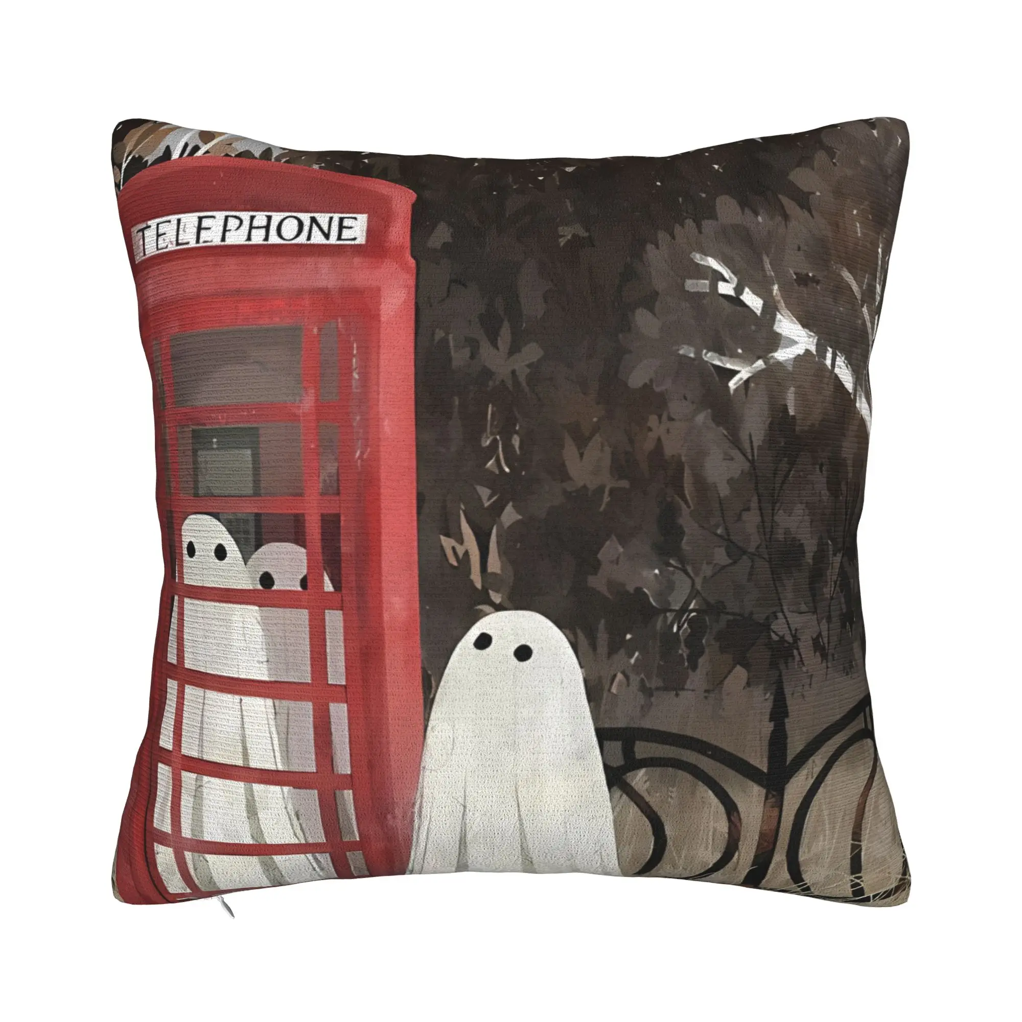 There Are G Ghosts In The  Box Again Winter Holiday Farmhouse Home Deco G-Ghost Pillow Cover Soft Durable