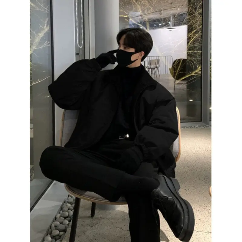 Winter Jacket Men Warm Fashion Casual Thick Lambhair Jackets Men Streetwear Korean Loose Short Coat Mens Thicken Bomber Jacket