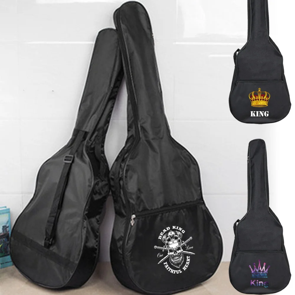 Bolsa de guitarra portátil com alça de ombro ajustável, estojo para guitarra, série King Print, bolsas de armazenamento para guitarra, acessórios para guitarra