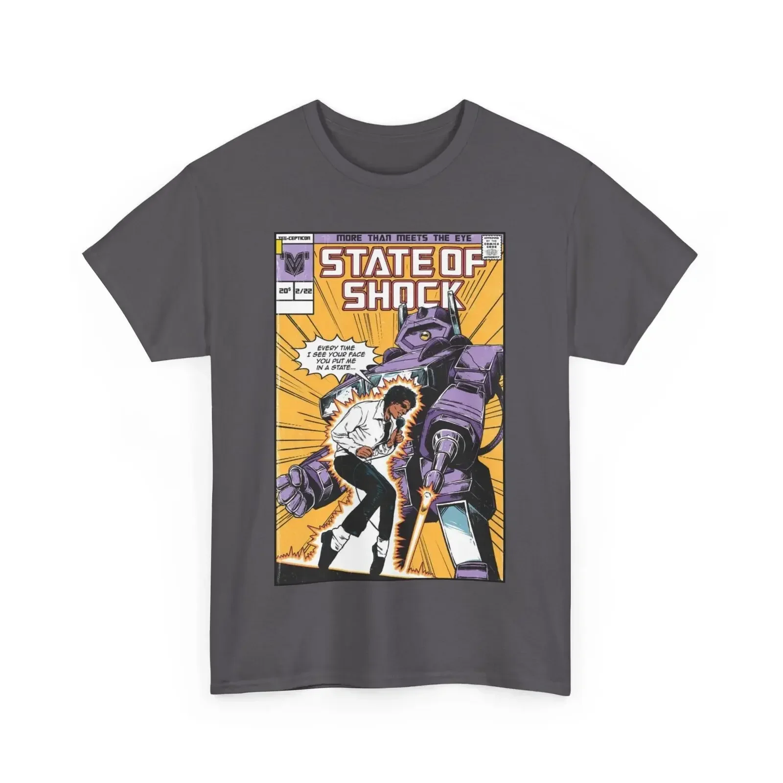 Michael Jackson Comic T Shirt State Of Shock Unisex Heavy Cotton Tee