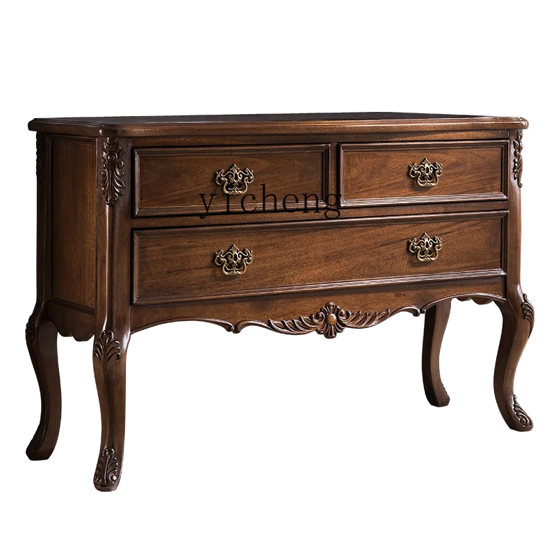 GZ  American solid wood entry porch cabinet end view table aisle wall decorative cabinet locker