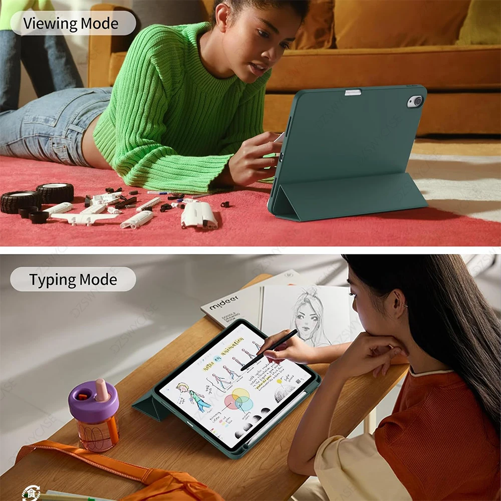 Capa para iPad Air 11 polegadas M3/M2 (2025/2024), iPad Air 5/4 (2022/2020 5a/4a geração 10,9 polegadas), com capa porta-lápis