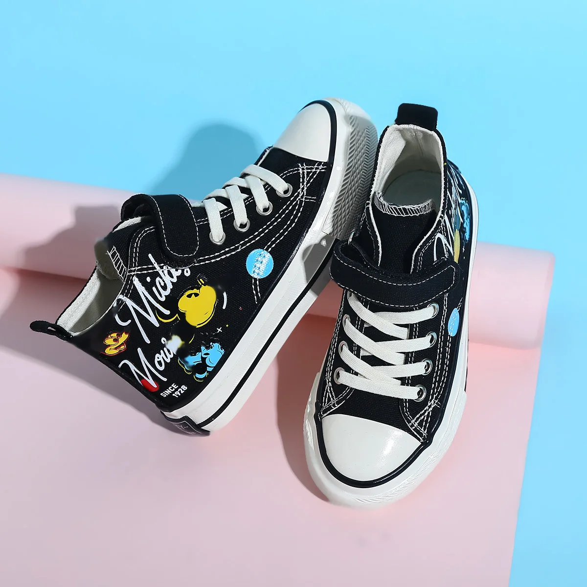 Disney Children\'s Shoes Kids Boys Canvas Shoes Girls Sports Casual Shoes Sneakers Leisure Mickey Mouse Shoes