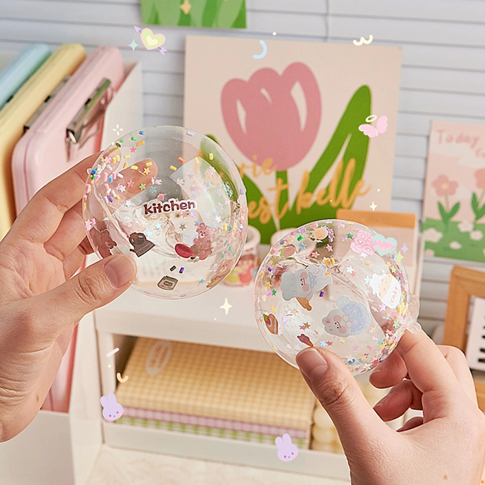 Multipurpose  with Straws and Beads for DIY Craft Children Pinch Toy Making Blowing Bubble Sticky  Traceless