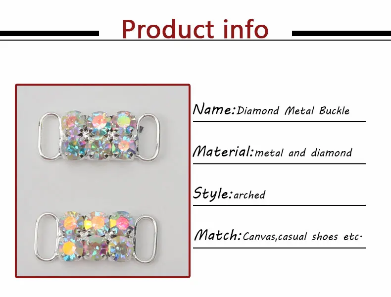 Diamant-Schuhdekorationen Schnürsenkel Metall-Schnallen-Charms Luxus-Strass-Schuhzubehör Metall-Schnürsenkelschloss Sneaker 1 Paar – Detail 4