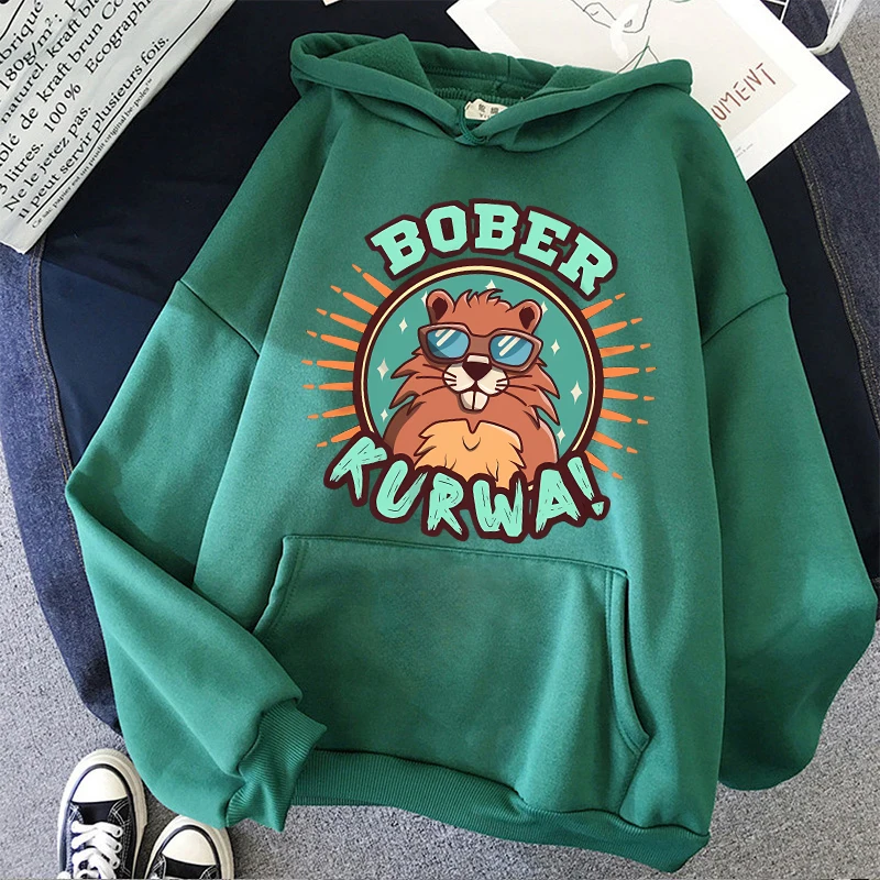 90s Cartoon Bobr Kurwa Grunge Hoodie Funny Kurwa Bober Mange Sweatshirt Harajuku Y2k Hooded Men Women Fashion Streetwear Clothes